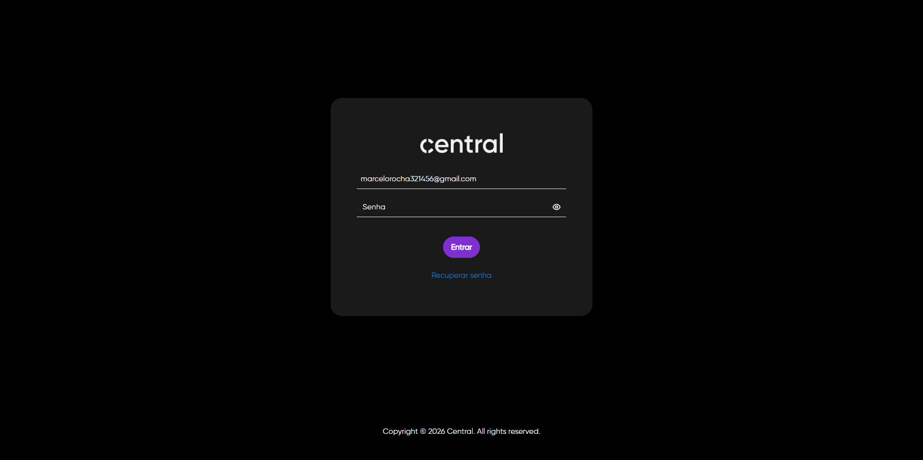 Login - usuário cadastrado